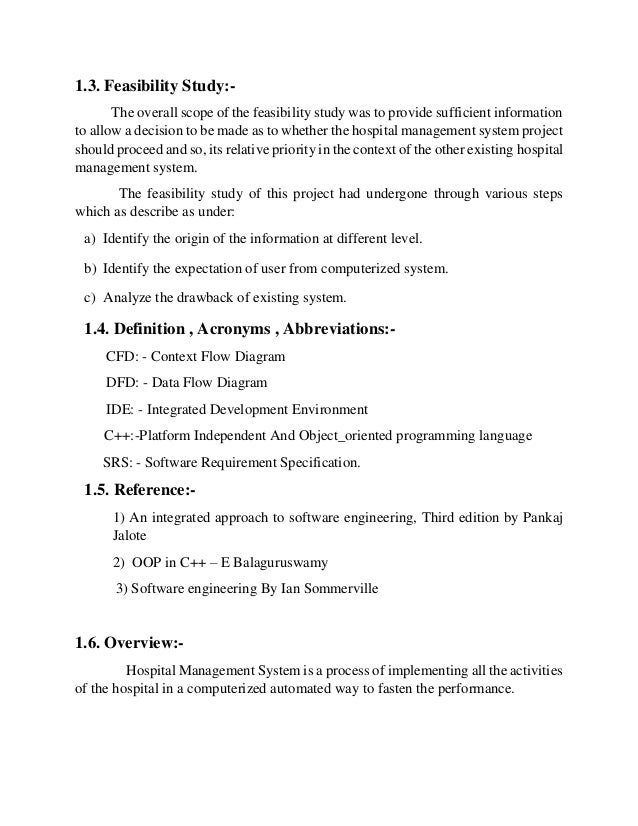 hospital management system project documentation